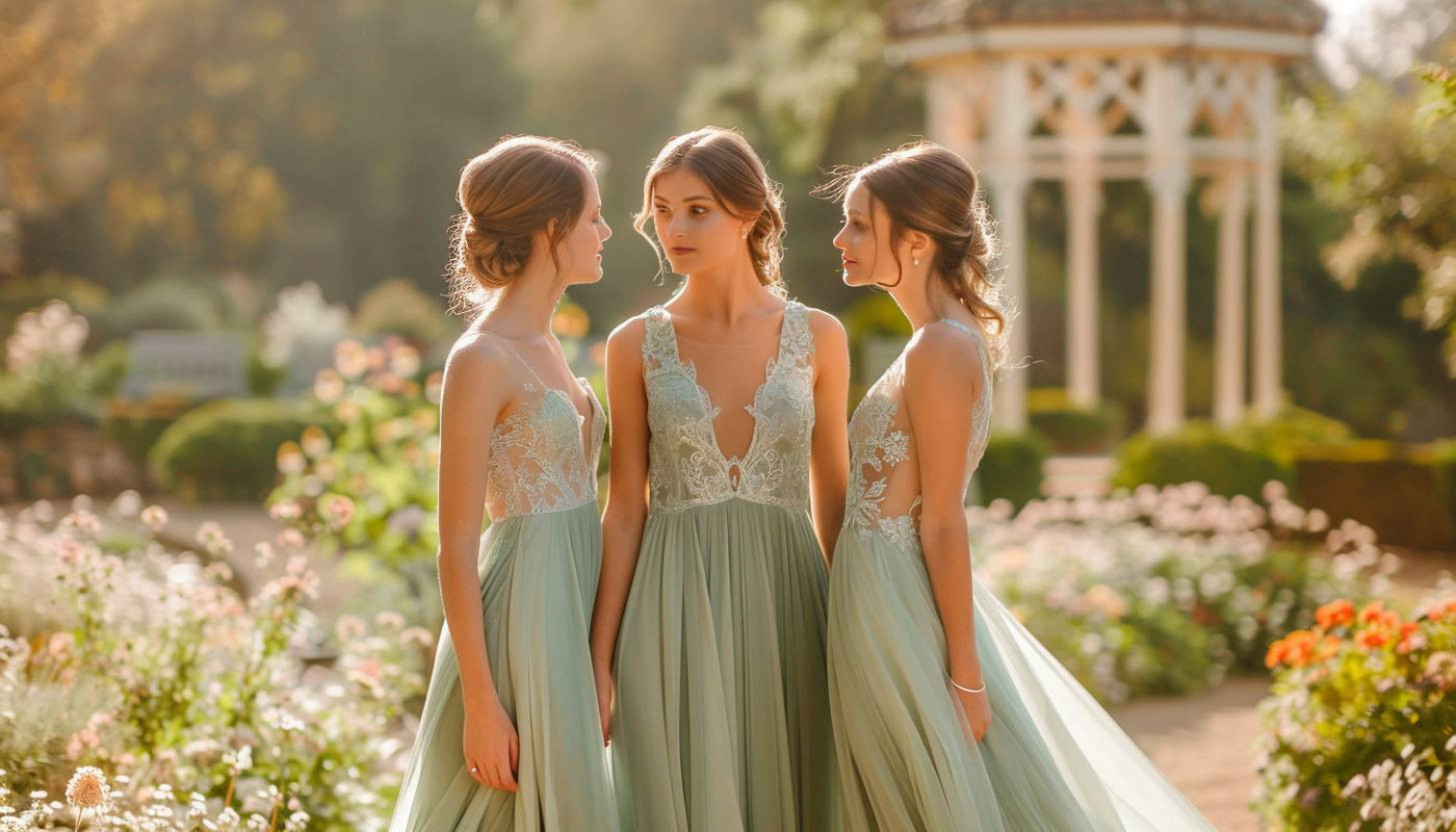Guide pour choisir la parfaite robe vert d'eau pour demoiselles d'honneur
